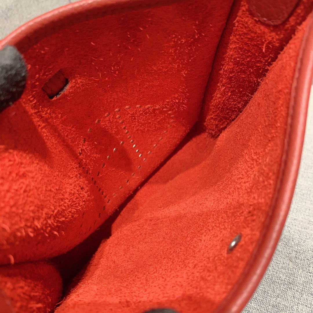 에르메스 미니 에블린16 보르도 레드 은장 끌레망스 가죽